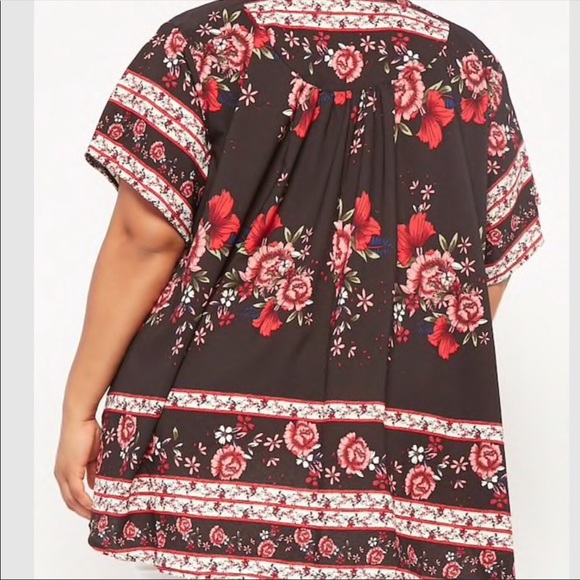 Plus size floral kimono - Picture 3 of 4